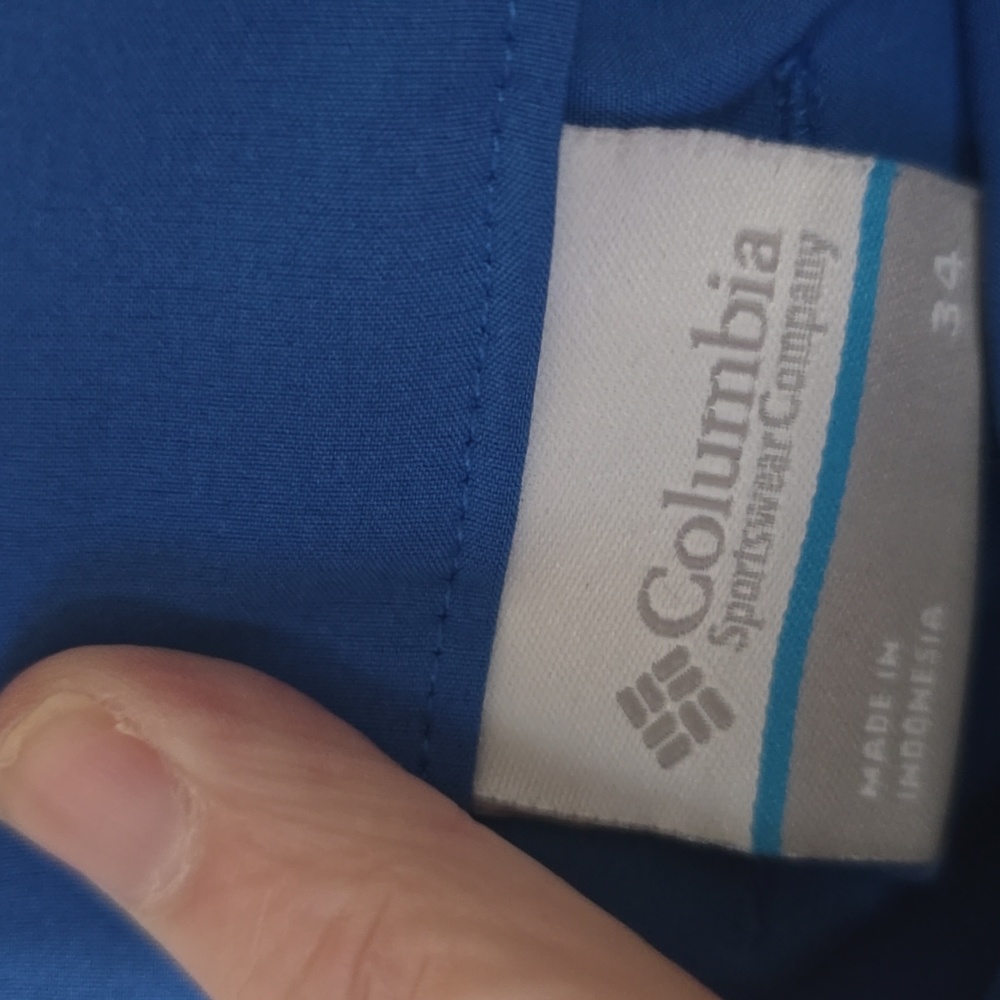 Columbia PFG Omni-Shield Cargo Shorts Blue Fishing Hiking 10" Mens Size 34 - Picture 3 of 4